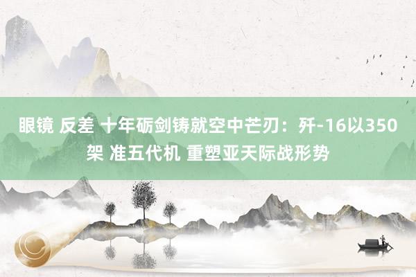 眼镜 反差 十年砺剑铸就空中芒刃：歼-16以350架 准五代机 重塑亚天际战形势