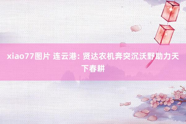 xiao77图片 连云港: 贤达农机奔突沉沃野助力天下春耕